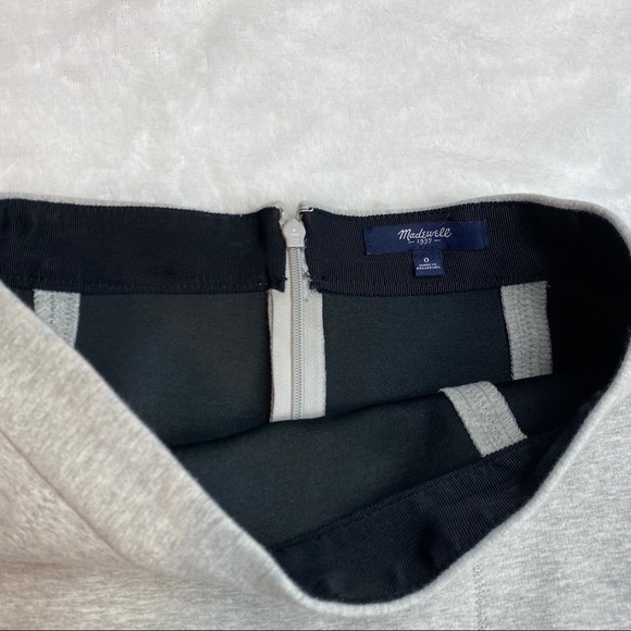 Madewell Light Grey Pleated Scuba Trumpet Mini Skirt - Picture 8 of 14